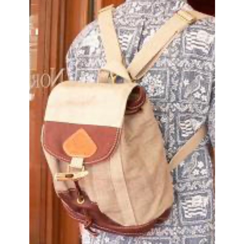 TerraPax Handcrafted Hemp Canvas and Leather Backpack